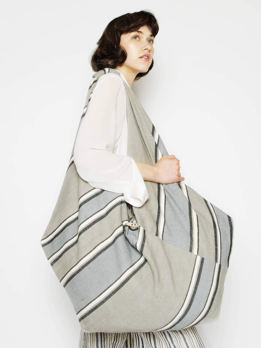 Releve Fashion Abury Grey XL Hobo Shopper Bag Sustainable Ethical Fashion Brand Certified B Corp Positive Luxury Brands to Trust Butterfly Mark Positive Fashion Purchase with Purpose Shop for Good