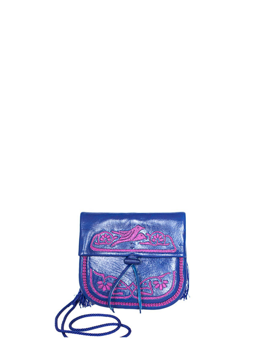 Releve Fashion Abury Shop for Good Buy Sustainable Fashion Ethical Fashion Brand Positive Fashion Positive Luxury Brands to Trust Butterfly Mark Certified B Corp Blue Pink Leather Mini Berber Bag