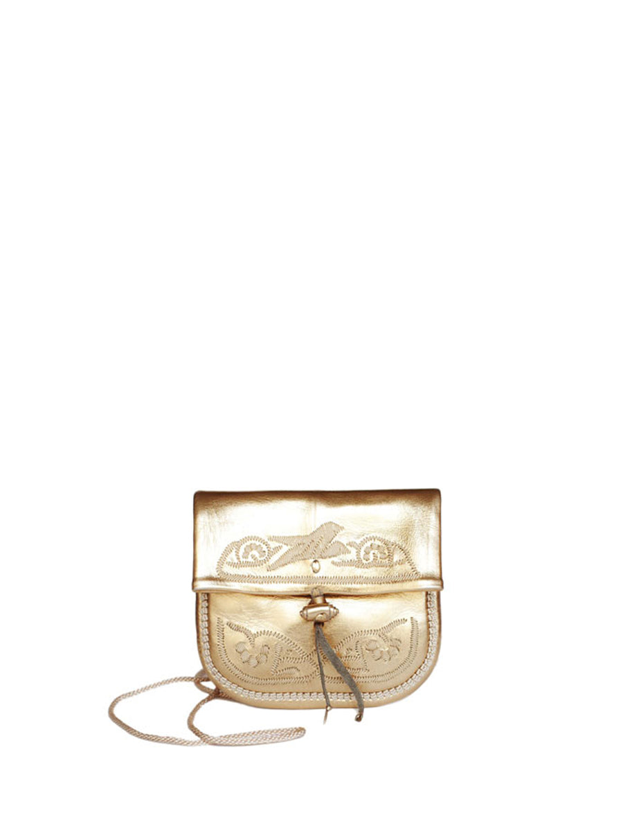 Releve Fashion Abury Shop for Good Buy Sustainable Fashion Ethical Fashion Brand Positive Fashion Positive Luxury Brands to Trust Butterfly Mark Certified B Corp Gold Leather Mini Berber Bag
