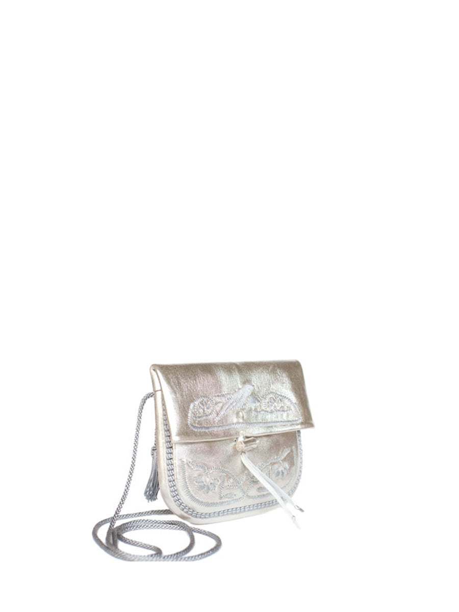 Releve Fashion Abury Shop for Good Buy Sustainable Fashion Ethical Fashion Brand Positive Fashion Positive Luxury Brands to Trust Butterfly Mark Certified B Corp Silver Leather Mini Berber Bag