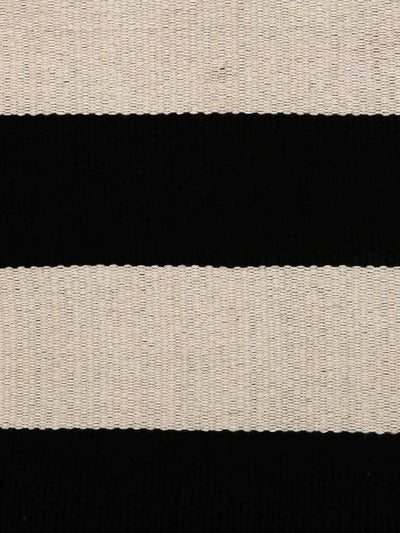 Releve Fashion Abury Black Beige Striped Cotton Pouch Tassel Sustainable Ethical Fashion Brand Certified B Corp Positive Luxury Brands to Trust Butterfly Mark Positive Fashion Purchase with Purpose Shop for Good