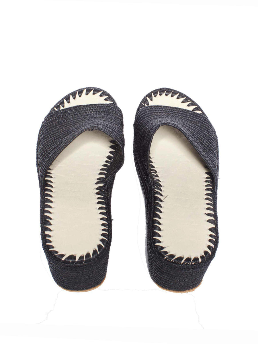 Releve Fashion Abury Raffia Summer Plateau Platform Sandals Black Sustainable Ethical Fashion Brand Certified B Corp Positive Luxury Brands to Trust Butterfly Mark Positive Fashion Purchase with Purpose Shop for Good