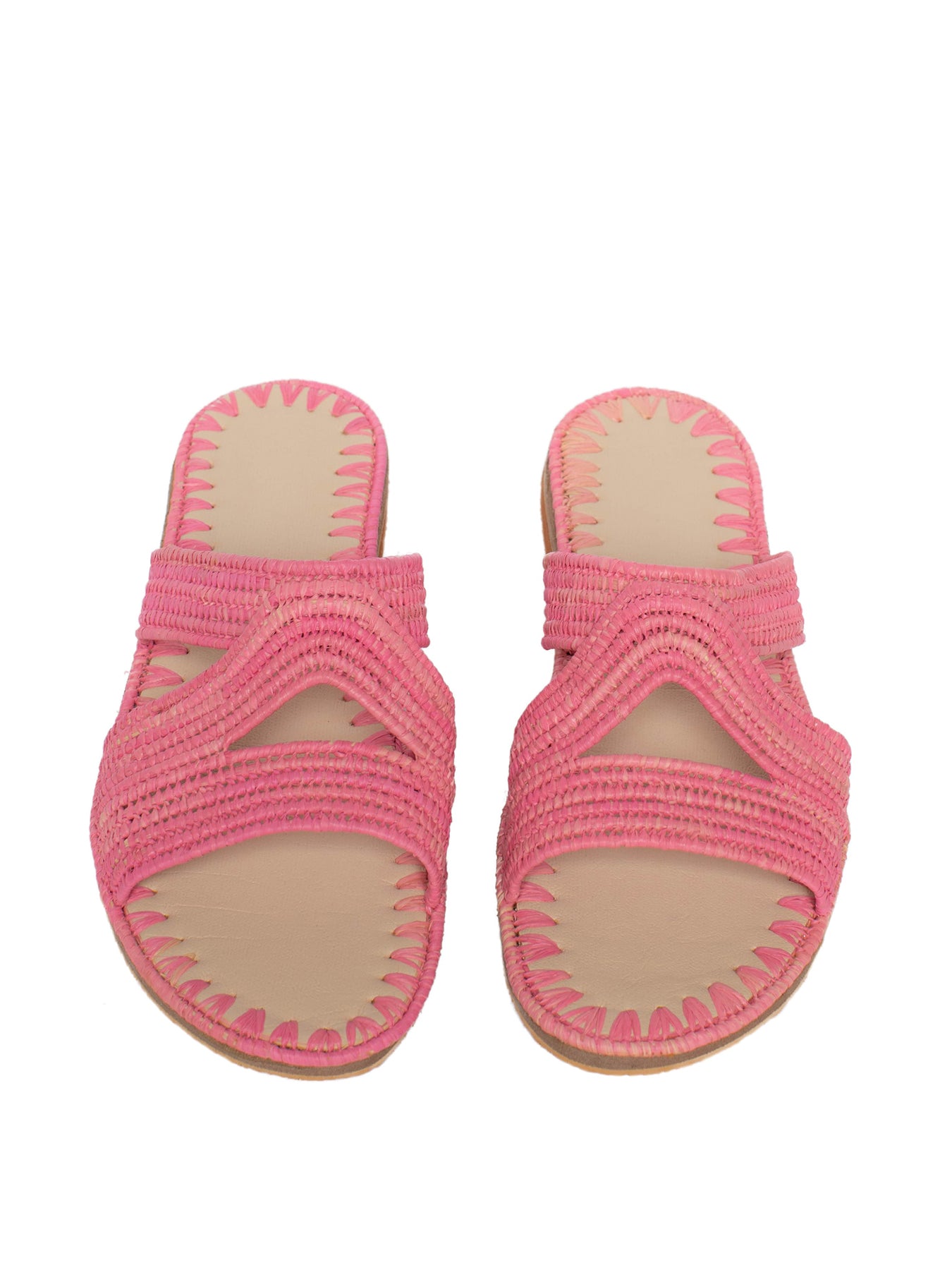 Raffia Habeeba Slippers, Rosé