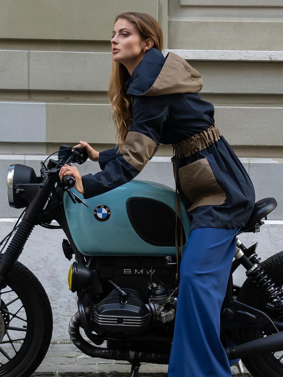 Releve Fashion Appareal Black Brown Melissandra Recycled Cotton Parka Sustainable Fashion Conscious Clothing Ethical Designer Brand Technical Design Innovative Materials Purchase with Purpose Shop for Good