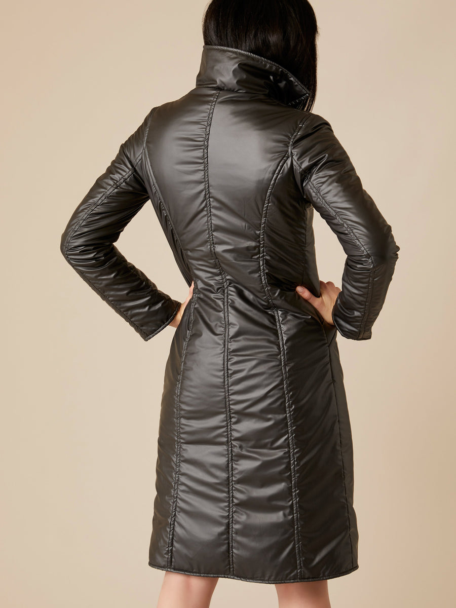 Michela Waterproof Gabardine and Thindown Coat, Charcoal