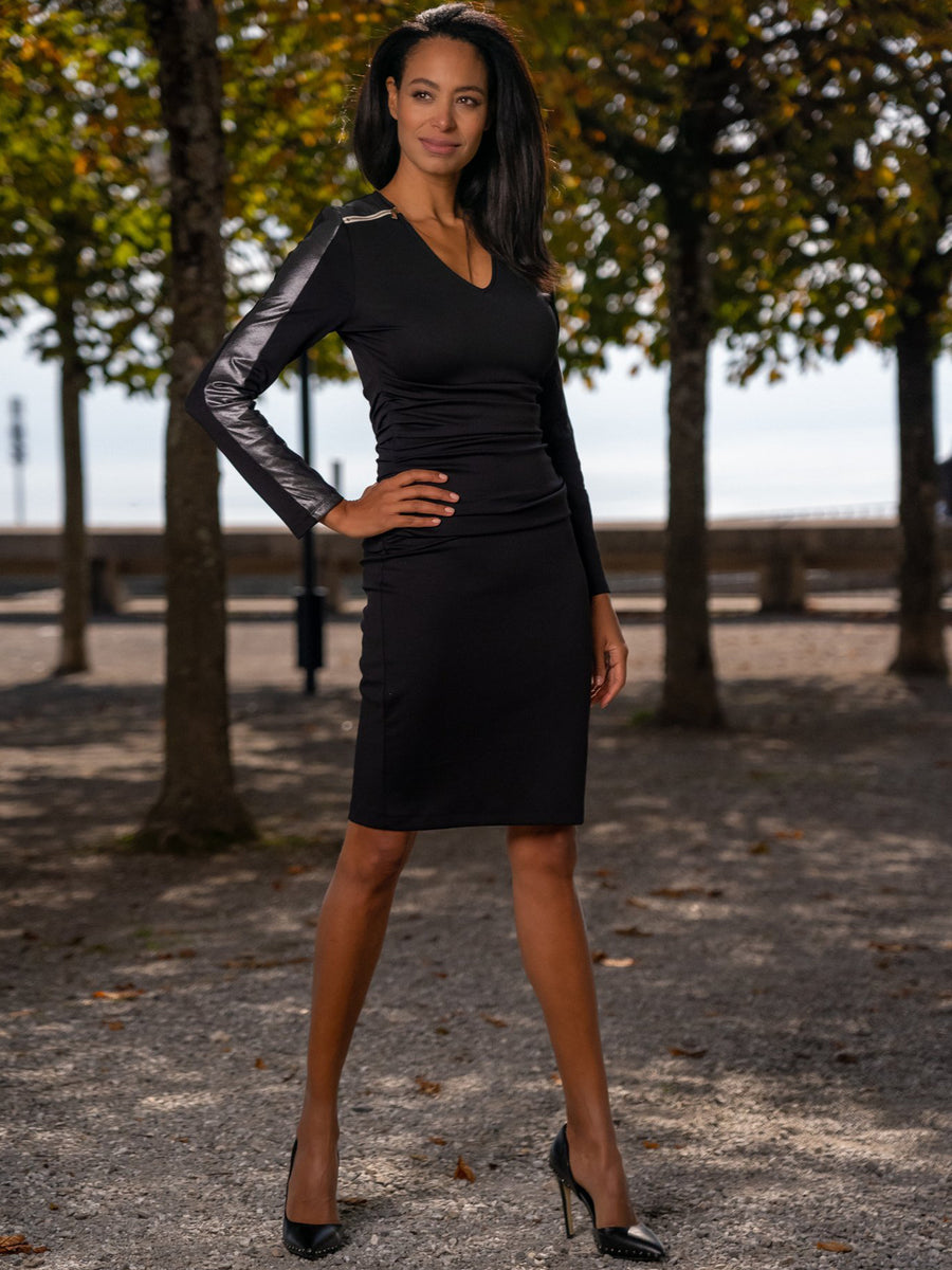 Releve Fashion Appareal Black Sara Jersey Dress Sustainable Fashion Conscious Clothing Ethical Designer Brand Technical Design Innovative Materials Purchase with Purpose Shop for Good