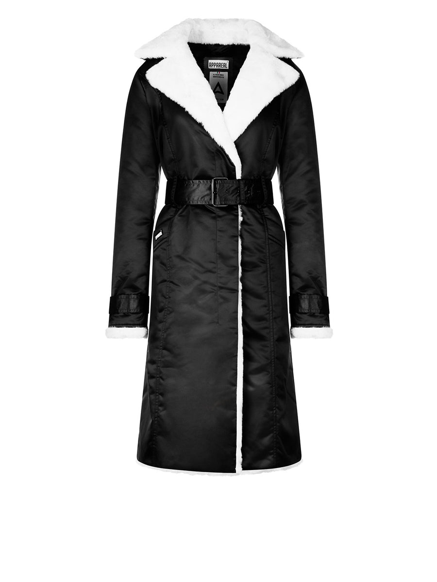 Releve Fashion Appareal Black Teddy Faux Fur Coat Sustainable Fashion Conscious Clothing Ethical Designer Brand Technical Design Animal-Friendly Cruelty-Free Innovative Materials Purchase with Purpose Shop for Good