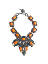 Releve Fashion Bea Valdes Epicenter Swarovski Necklace in Black and Neon Orange Handmade Luxury Accessories Ethical Jewelry Designers Sustainable Fashion Brands Artisanal Purchase with Purpose Shop for Good