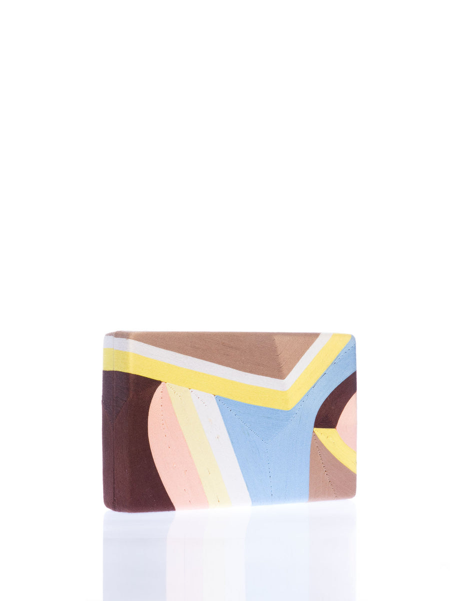 Releve Fashion Beatriz Yellow Blue Beige Elina Clutch Bag Ethical Designers Sustainable Fashion Brands Artisanal Handmade Accessories Purchase with Purpose Shop for Good