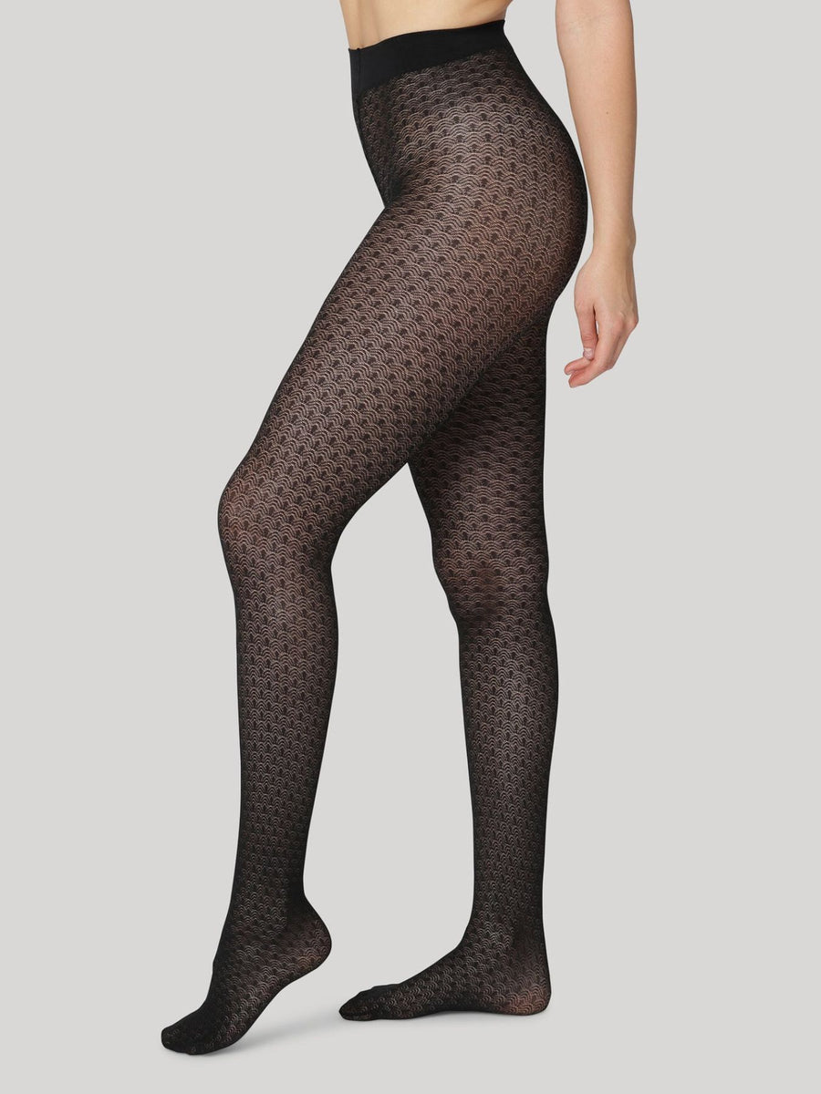 Releve Fashion Dear Denier Kate Croissant Tights in Black Ethical Luxury Brand Sustainable Clothing Conscious Fashion Purchase with Purpose Shop for Good