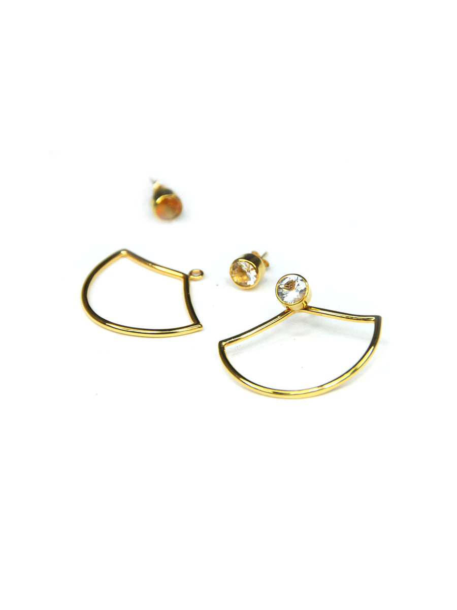 Relevé Fashion Emi & Eve Arkoun Earring Jackets in Gold Made of Recycled Missile Shells Responsible Luxury Conflict-Free Jewellery Ethical and Sustainable Designer Brand Purchase with Purpose Shop for Good