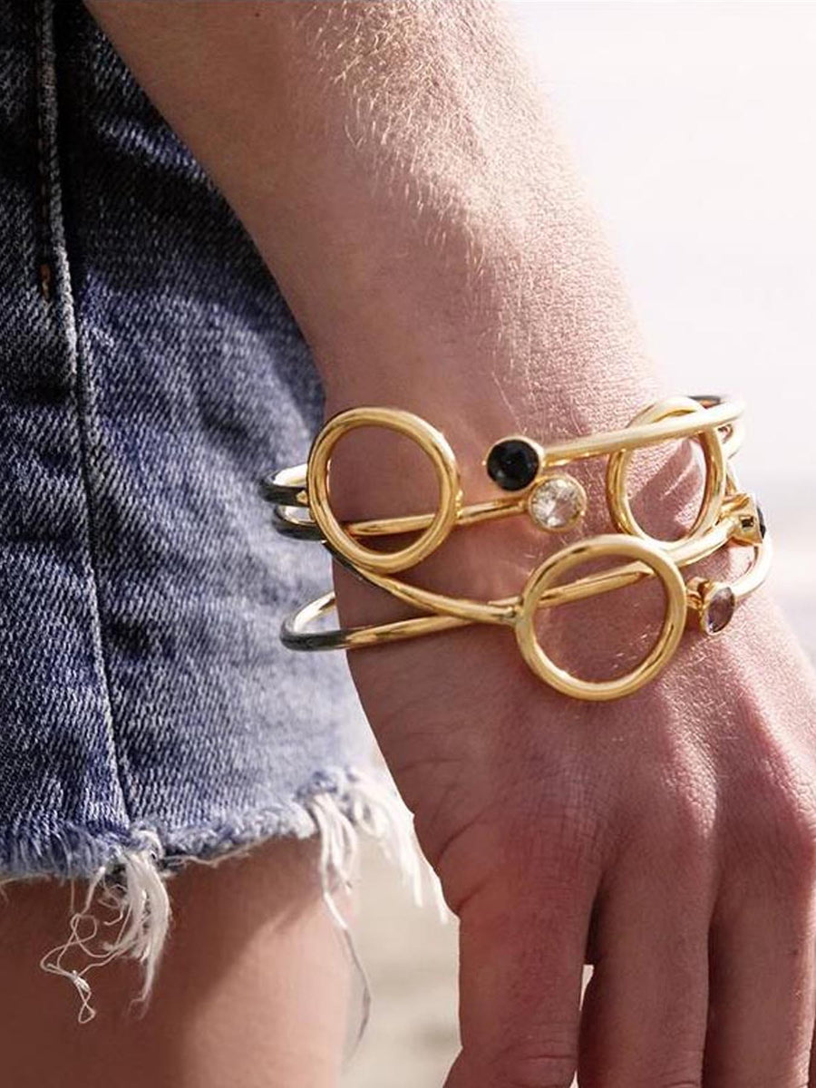 Relevé Fashion Emi & Eve Unity Bangle with Topaz and Gold Made of Recycled Missile Shells Responsible Luxury Conflict-Free Jewellery Ethical and Sustainable Designer Brand Purchase with Purpose Shop for Good