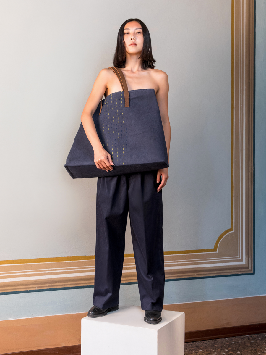 Releve Fashion Filanda n.18 Kantha Hand-Embroidered Bag Sustainable Luxury Fashion Conscious Clothing and Accessories Ethical Designer Brand Artisanal Handcrafted Made in Italy Purchase with Purpose Shop for Good