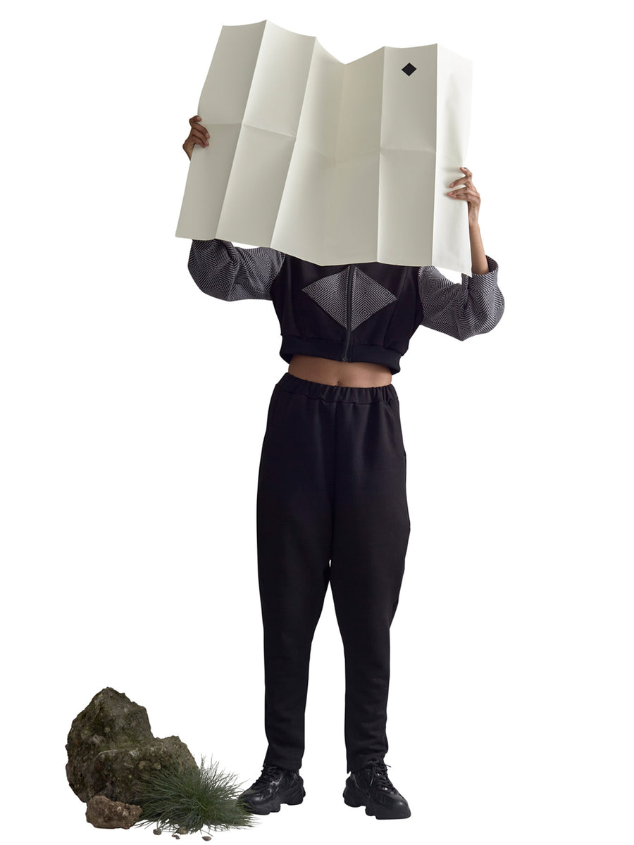 Releve Fashion Harem London Black Organic Cotton Otto Pants Sustainable Streetwear Style Conscious Clothing Ethical Fashion Designer Brand Handmade Purchase with Purpose Shop for Good