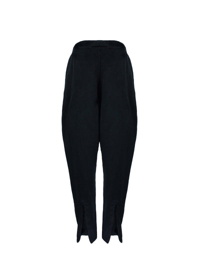 Releve Fashion Harem London Black Organic Cotton Otto Pants Sustainable Streetwear Style Conscious Clothing Ethical Fashion Designer Brand Handmade Purchase with Purpose Shop for Good