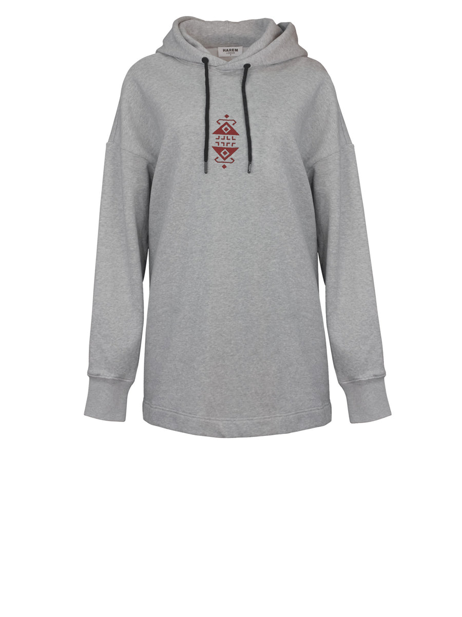 Releve Fashion Harem London Grey Oversized Eli Cotton Hoodie Unisex Sustainable Streetwear Style Conscious Clothing Ethical Fashion Designer Brand Handmade Purchase with Purpose Shop for Good