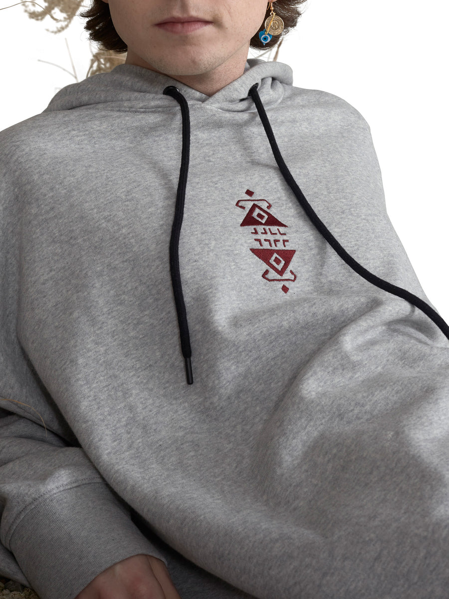 Releve Fashion Harem London Grey Oversized Eli Cotton Hoodie Unisex Sustainable Streetwear Style Conscious Clothing Ethical Fashion Designer Brand Handmade Purchase with Purpose Shop for Good