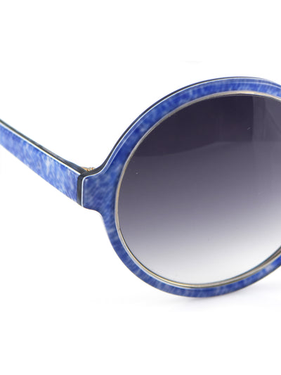 Releve Fashion Heidi London Blue Denim Circular Sunglasses Ethical Designers Sustainable Fashion Accessories Brand Eyewear Positive Fashion Purchase with Purpose Shop for Good