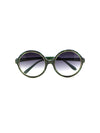 Releve Fashion Heidi London Forest Green Denim Circular Sunglasses Ethical Designers Sustainable Fashion Accessories Brand Eyewear Positive Fashion Purchase with Purpose Shop for Good