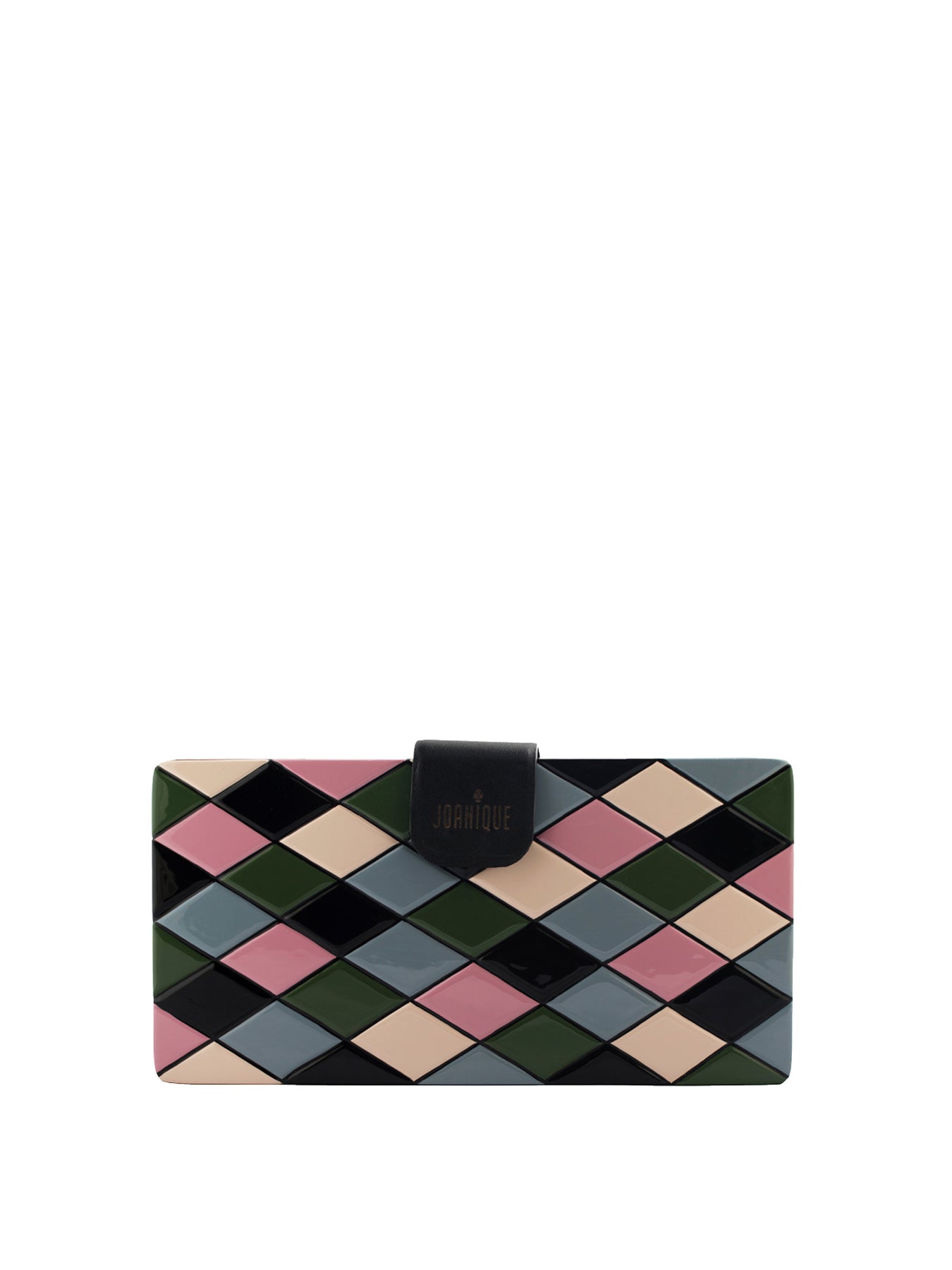 Caraga Clutch, Black / Pink / Blue