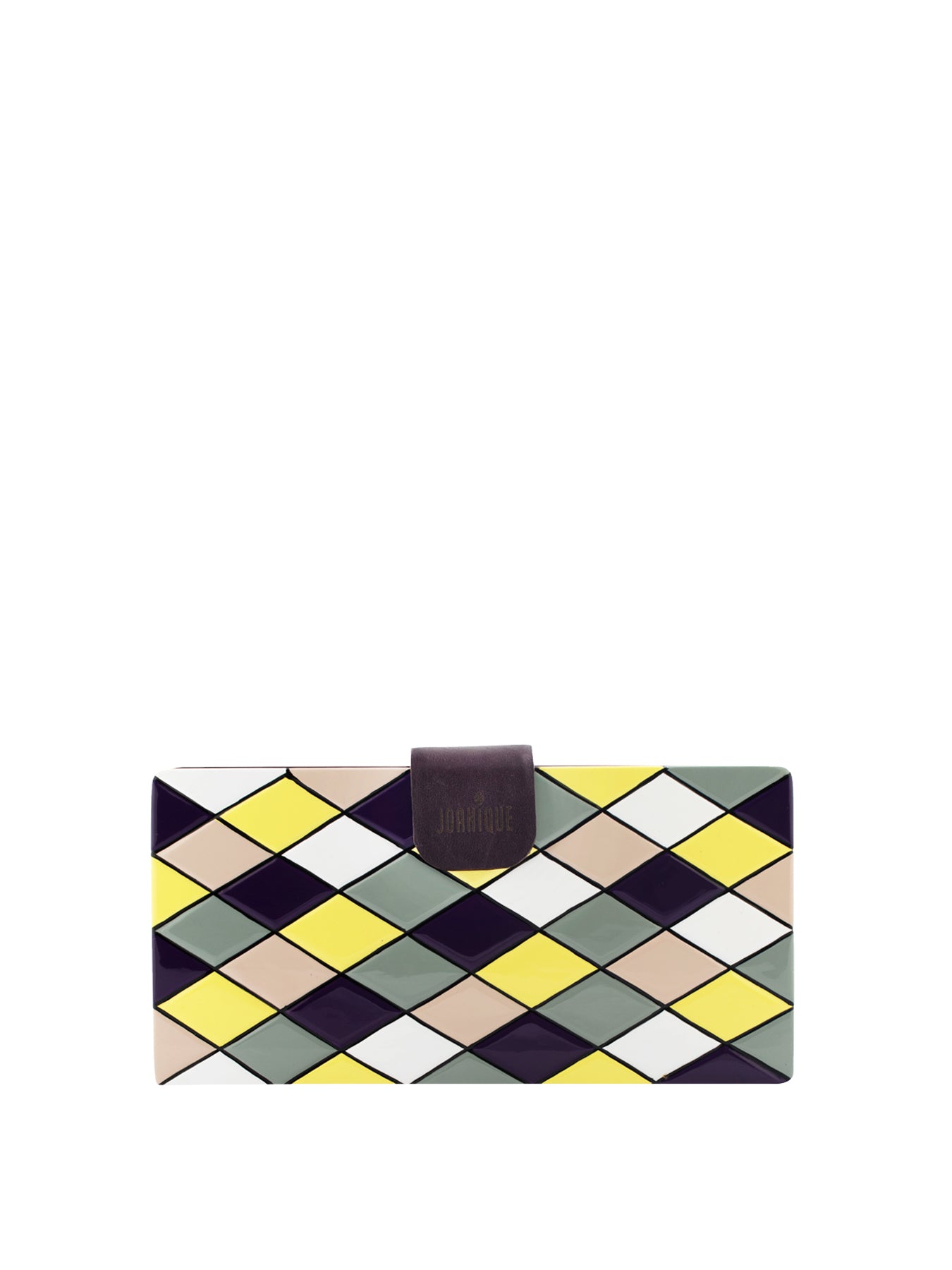 Caraga Clutch, Purple / Yellow / Grey