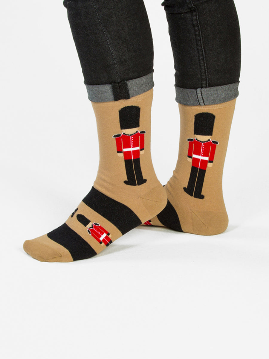 Releve Fashion Look Mate Shop Buy Now Sustainable Fashion Ethical Fashion Positive Fashion Brand Clothing Accessories Socks Queen's Guard by Team Look Mate
