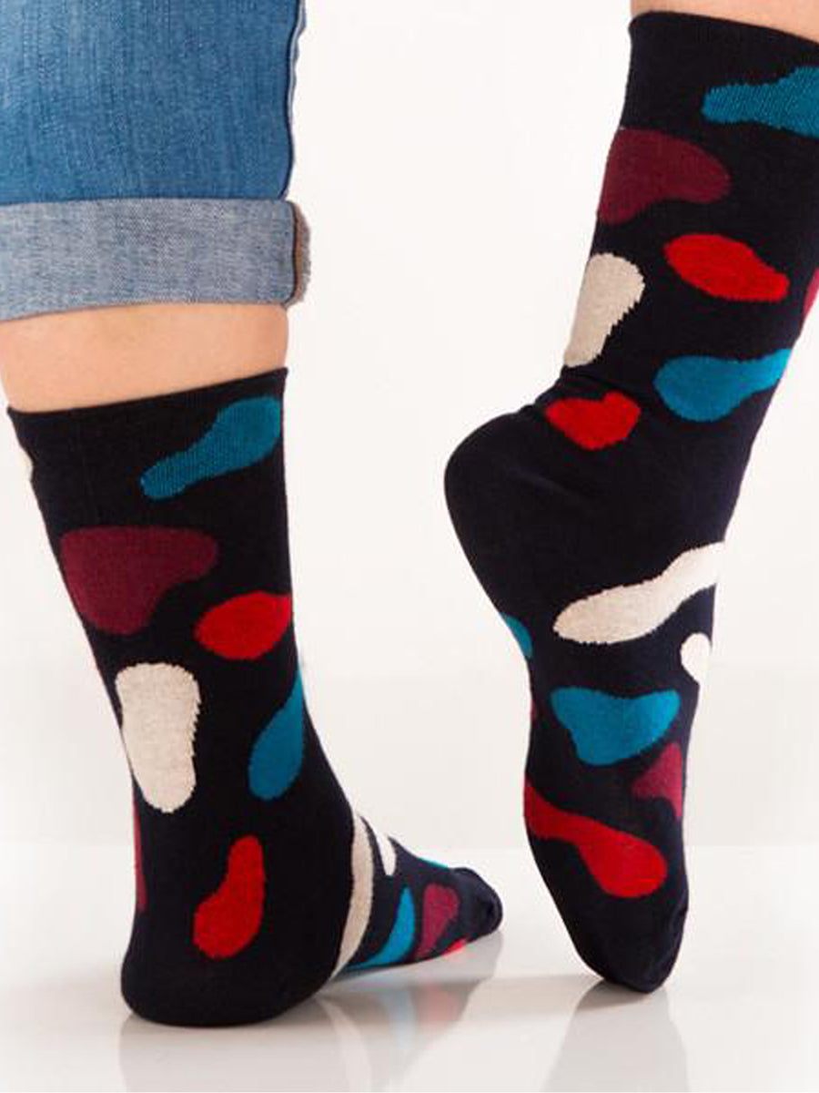 Releve Fashion Look Mate Graphic Socks Hey Flake Designed by Hey Sustainable Fashion Brand Ethical Designers Conscious Accessories Purchase with Purpose Shop Now for Good