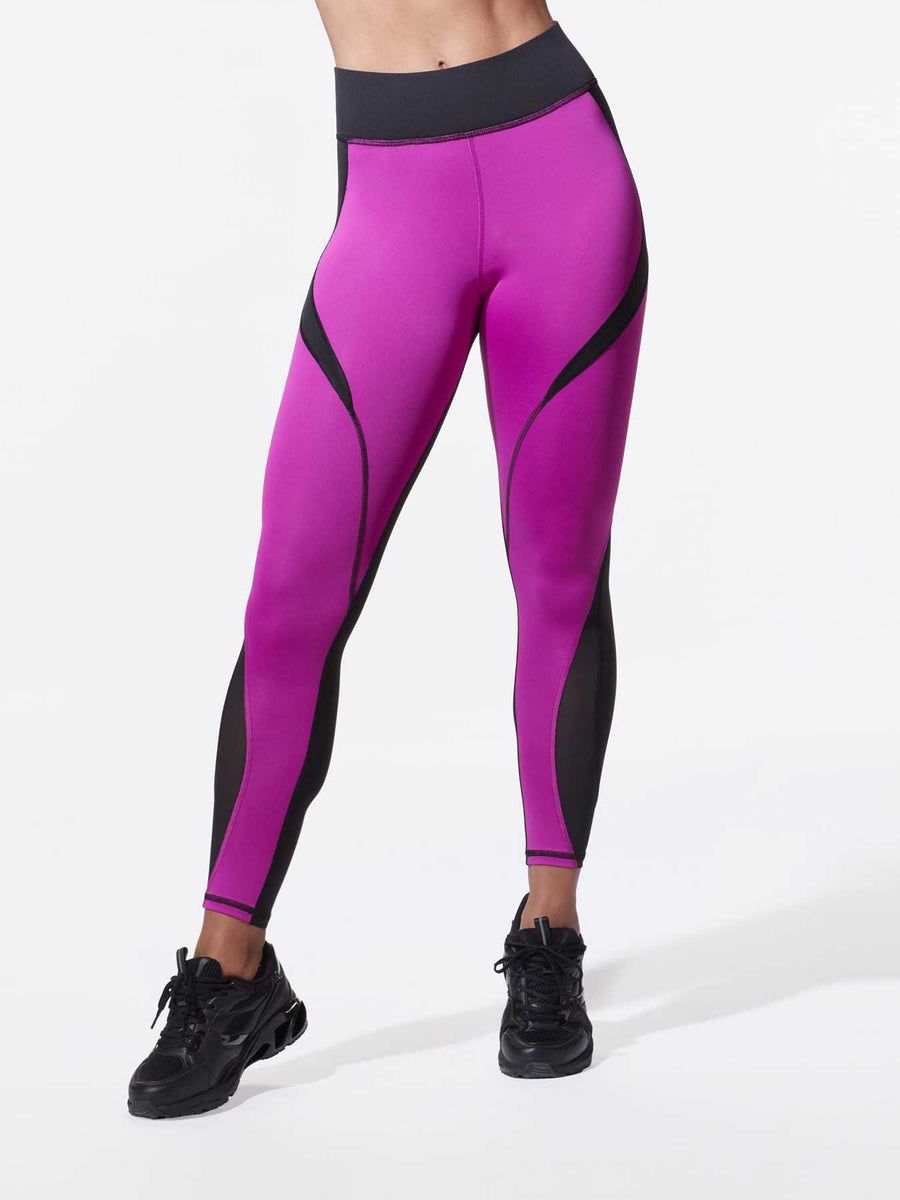 Releve Fashion Michi Black Magenta Flare Leggings Ethical Designer Brand Sustainable Fashion Athleisure Activewear Athleticwear Positive Luxury Brands to Trust Purchase with Purpose Shop for Good