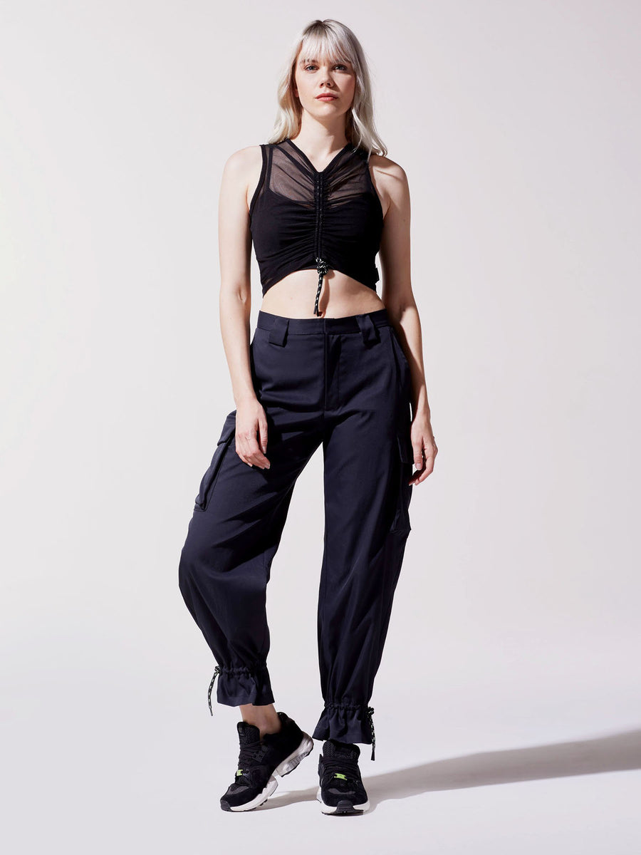 Releve Fashion Michi Black Shade Tank Ethical Designer Brand Sustainable Fashion Athleisure Activewear Athleticwear Positive Luxury Brands to Trust Purchase with Purpose Shop for Good