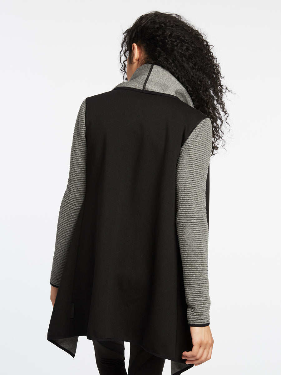 Releve Fashion Michi Dusk Wrap Jacket Black Activewear Athleisure Wear Ethical Designers Sustainable Fashion Brands Purchase with Purpose Shop for Good