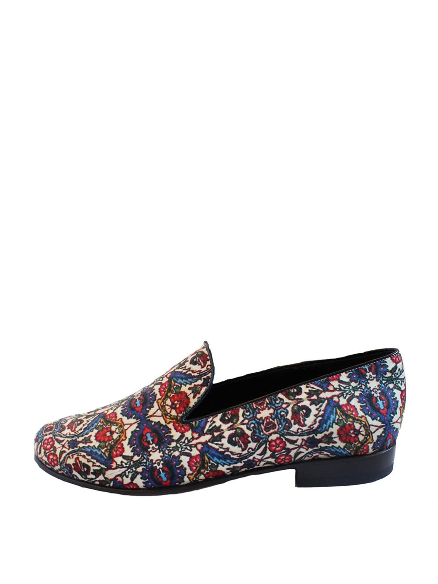 Releve Fashion Muzungu Sisters Cecilia Bringheli Bakhtiari Printed Loafers Smoking Slippers Ethical Designers Sustainable Fashion Brand Handmade Artisanal Positive Fashion Purchase with Purpose Shop for Good