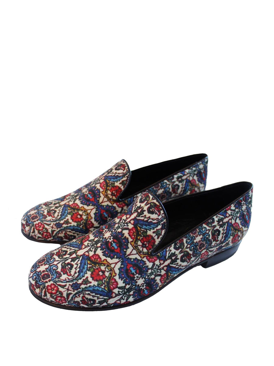 Releve Fashion Muzungu Sisters Cecilia Bringheli Bakhtiari Printed Loafers Smoking Slippers Ethical Designers Sustainable Fashion Brand Handmade Artisanal Positive Fashion Purchase with Purpose Shop for Good