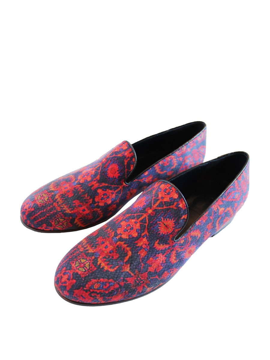 Releve Fashion Muzungu Sisters Cecilia Bringheli Bakhtiari Hamedan Printed Loafers Smoking Slippers Ethical Designers Sustainable Fashion Brand Handmade Artisanal Positive Fashion Purchase with Purpose Shop for Good