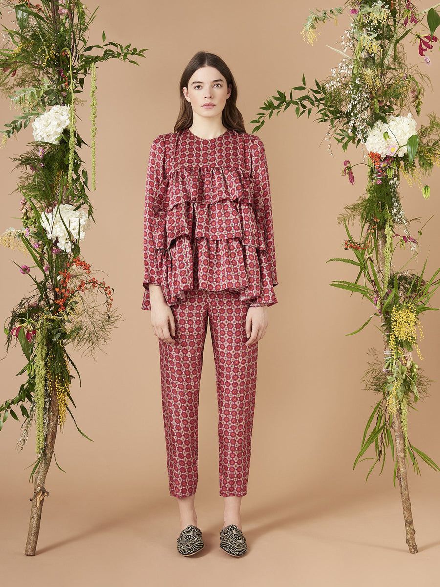 Releve Fashion Muzungu Sisters Suzani Print Jila Blouse Ethical Designers Sustainable Fashion Brand Handmade Artisanal Positive Fashion Purchase with Purpose Shop for Good