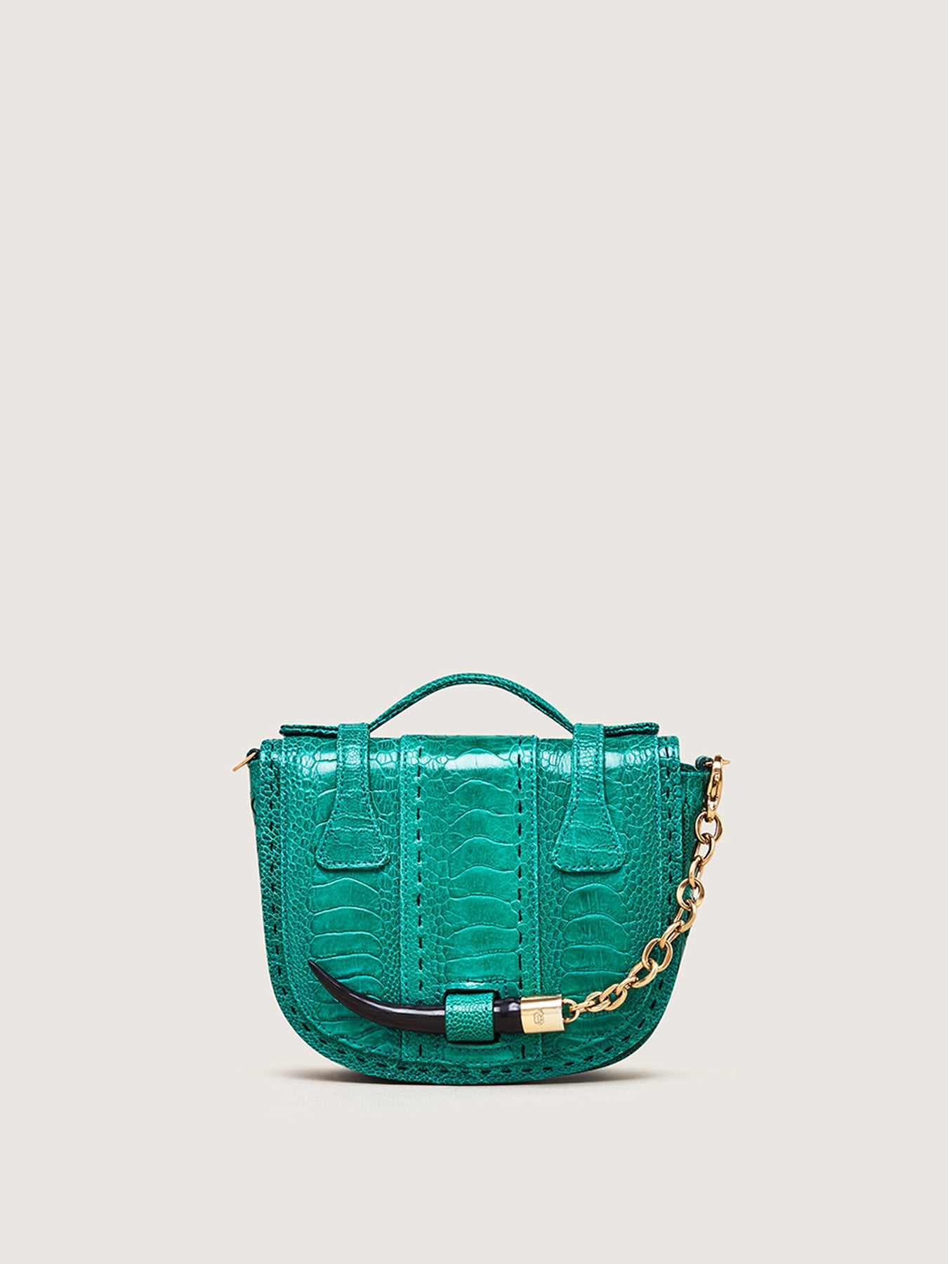 Special Edition Small Yemaja, Brilliant Green Ostrich Shin, Gold Hardware