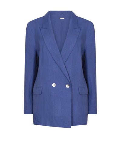 Releve Fashion Oramai London Blue Nomade Linen Suit Jacket Ethical Clothing Designers Sustainable Fashion Brands Eco-Age Brandmark Purchase with Purpose Shop for Good