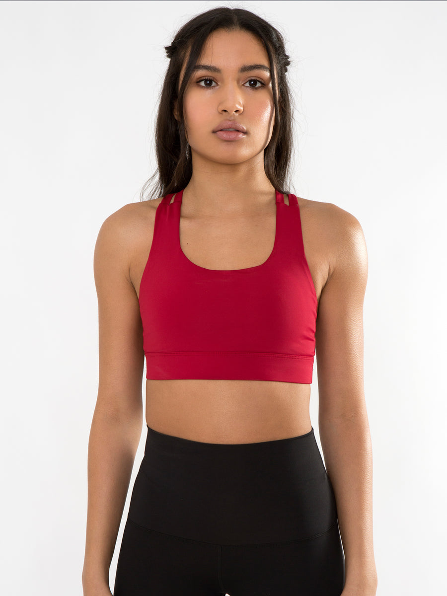 Releve Fashion Pama London Red Chakra Bra Ethical Designers Sustainable Fashion Brand Activewear Athleticwear Athleisure Yoga Positive Fashion Purchase with Purpose Shop for Good