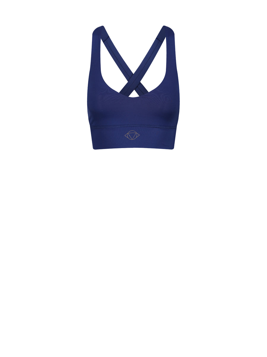 Releve Fashion Pama London Energy Sports Bra Dark Blue Legging Ethical Designers Sustainable Fashion Brand Activewear Athleticwear Athleisure Yoga Positive Fashion Purchase with Purpose Shop for Good