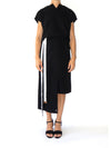  Releve Fashion Port Zienna Black Gres Asymmetrical Mid-Length Wool Skirt Sustainable Luxury Fashion Conscious Clothing Ethical Designer Brand Eco Design Innovative Materials Purchase with Purpose Shop for Good