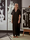 Releve Fashion Port Zienna Kaia Cotton Kimono Caftan in Black Sustainable Luxury Fashion Conscious Clothing Ethical Designer Brand Purchase with Purpose Shop for Good