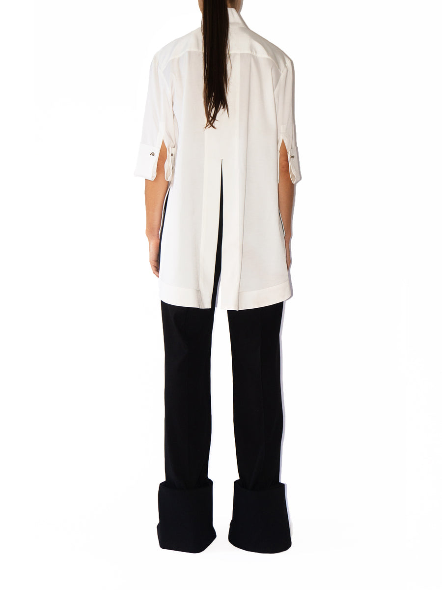 Releve Fashion Port Zienna White Maria Cupro Organic Cotton Top Sustainable Luxury Fashion Conscious Clothing Ethical Designer Brand Eco Design Innovative Materials Purchase with Purpose Shop for Good