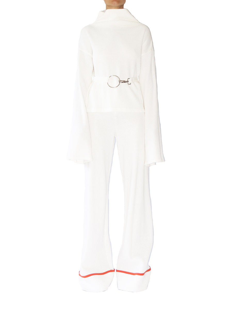 Neo Organic Cotton Knit Trousers, White