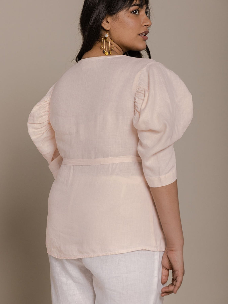 Releve Fashion Reistor Pink Butterflies On the Beach Wrap Top Ethical Designer Brand Sustainable Fashion Conscious Clothing Purchase with Purpose Shop for Good