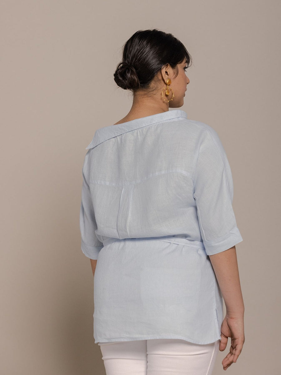 Releve Fashion Reistor Blue Let's Stay Home Top Ethical Designer Brand Sustainable Fashion Conscious Clothing Purchase with Purpose Shop for Good