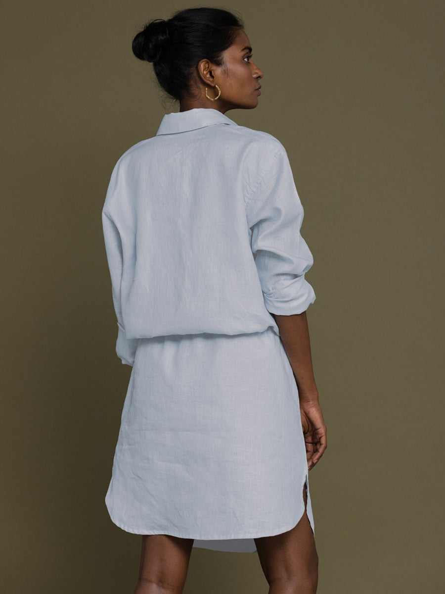 Releve Fashion Reistor Blue Meet Me by The Cliff Dress Ethical Designer Brand Sustainable Fashion Conscious Clothing Purchase with Purpose Shop for Good