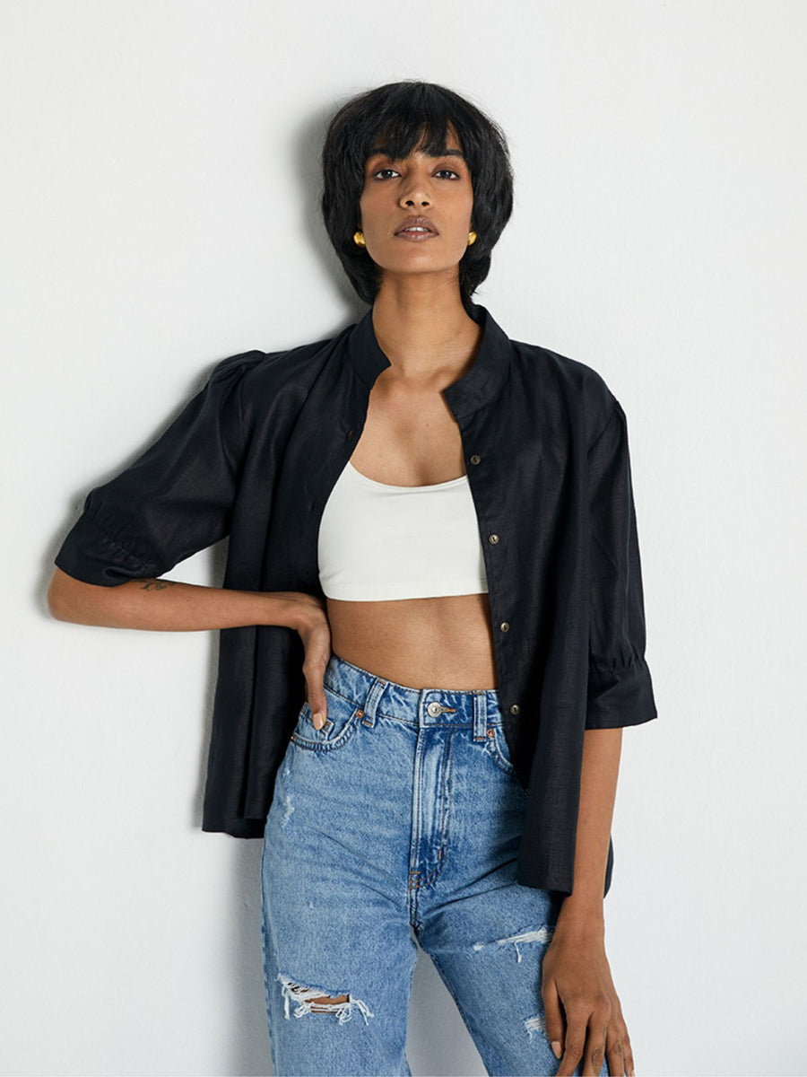 Releve Fashion Reistor Midnight Secrets Jacket Black Ethical Designer Brand Sustainable Fashion Conscious Clothing Purchase with Purpose Shop for Good