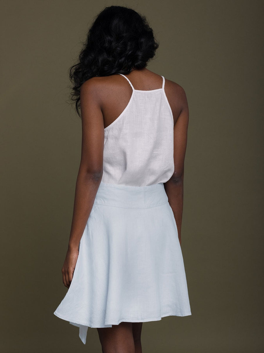 Releve Fashion Reistor Blue Sand In My Toes Wrap Skirt Ethical Designer Brand Sustainable Fashion Conscious Clothing Purchase with Purpose Shop for Good