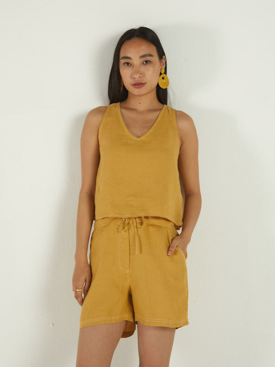 Releve Fashion Reistor Sunkissed Saltwater Shorts Tuscan Sun Ethical Designer Brand Sustainable Fashion Conscious Clothing Purchase with Purpose Shop for Good