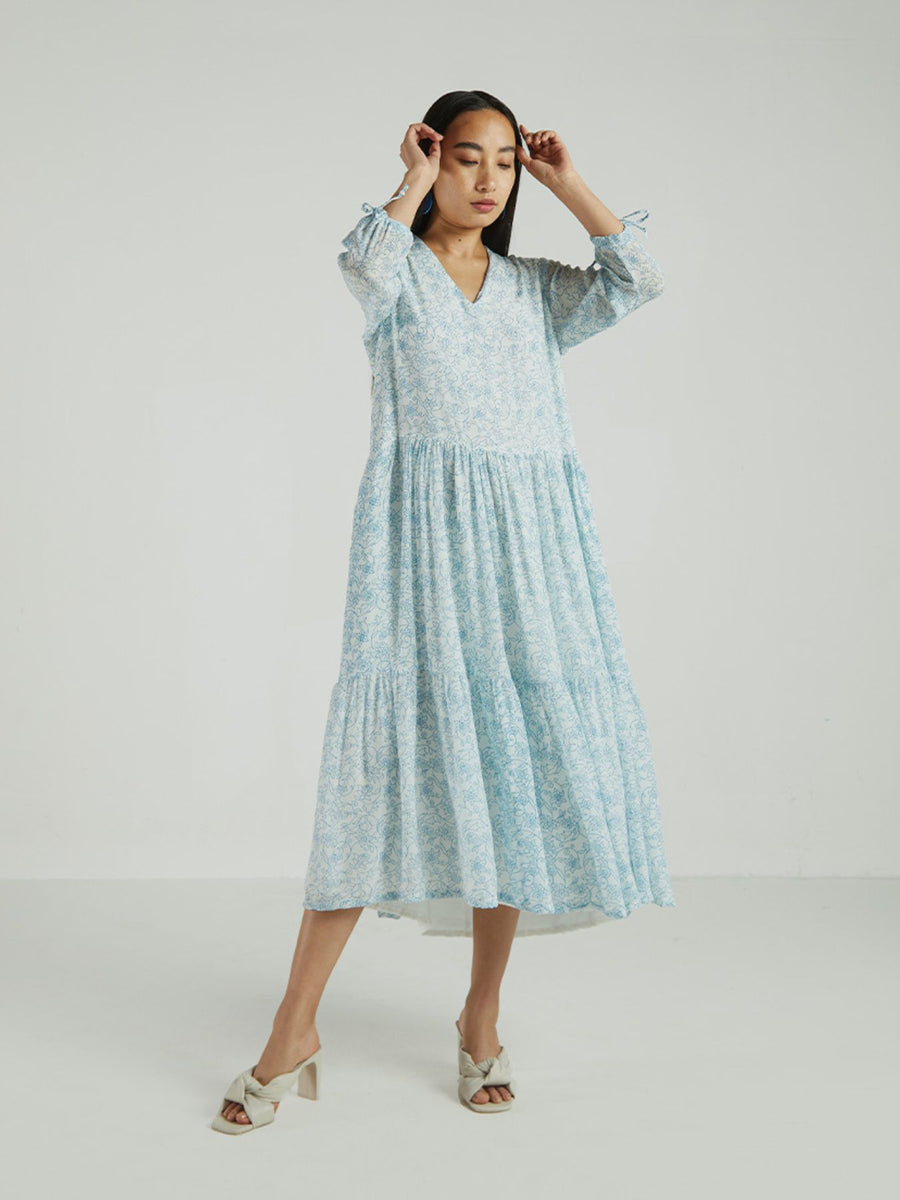 Releve Fashion Reistor Sunshine In My Hair Dress Dotted Paisley Print Ethical Designer Brand Sustainable Fashion Conscious Clothing Purchase with Purpose Shop for Good