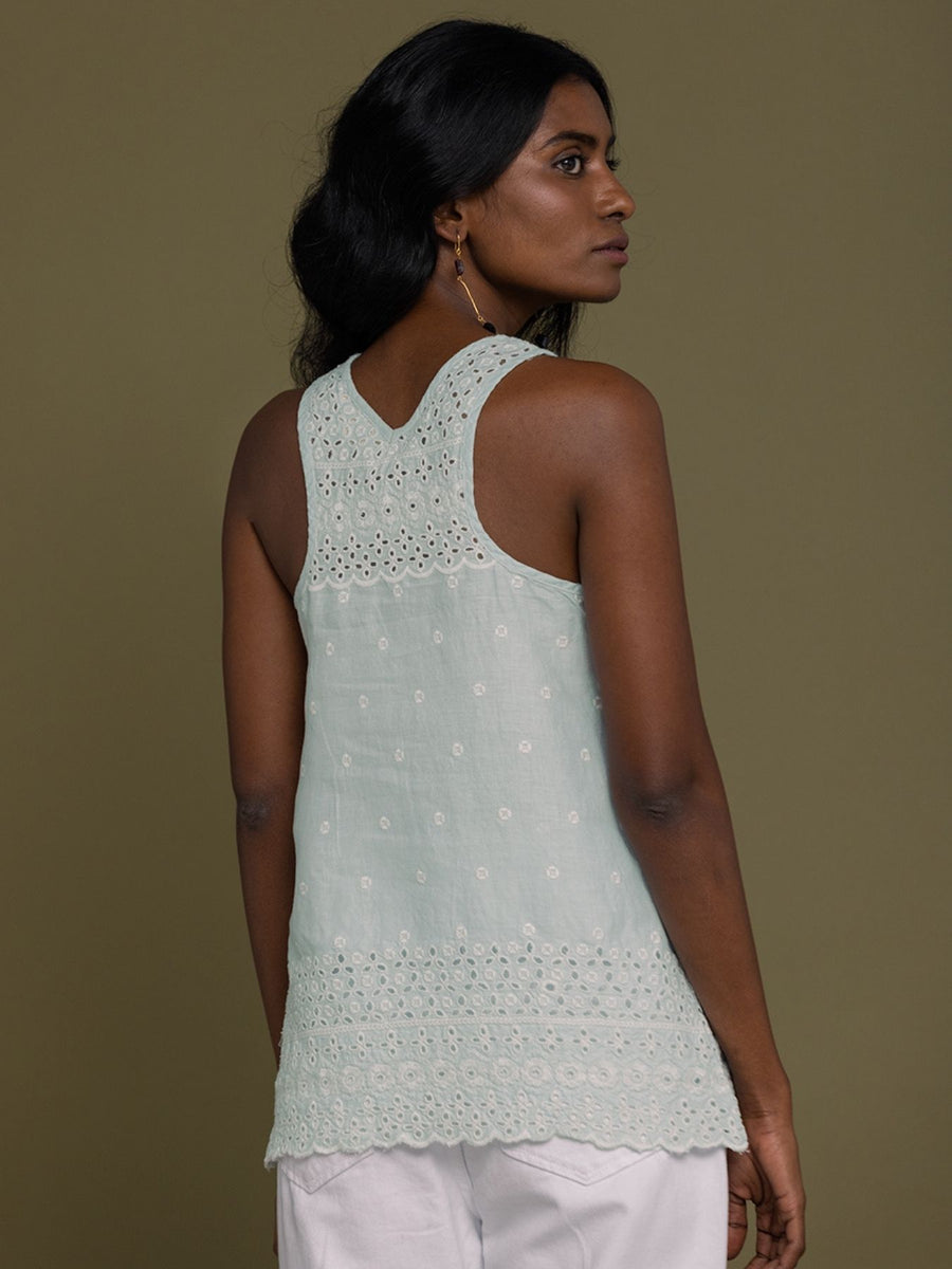 Releve Fashion Reistor Mint The Beach Shack Tank Shirt Mint Ethical Designer Brand Sustainable Fashion Conscious Clothing Purchase with Purpose Shop for Good